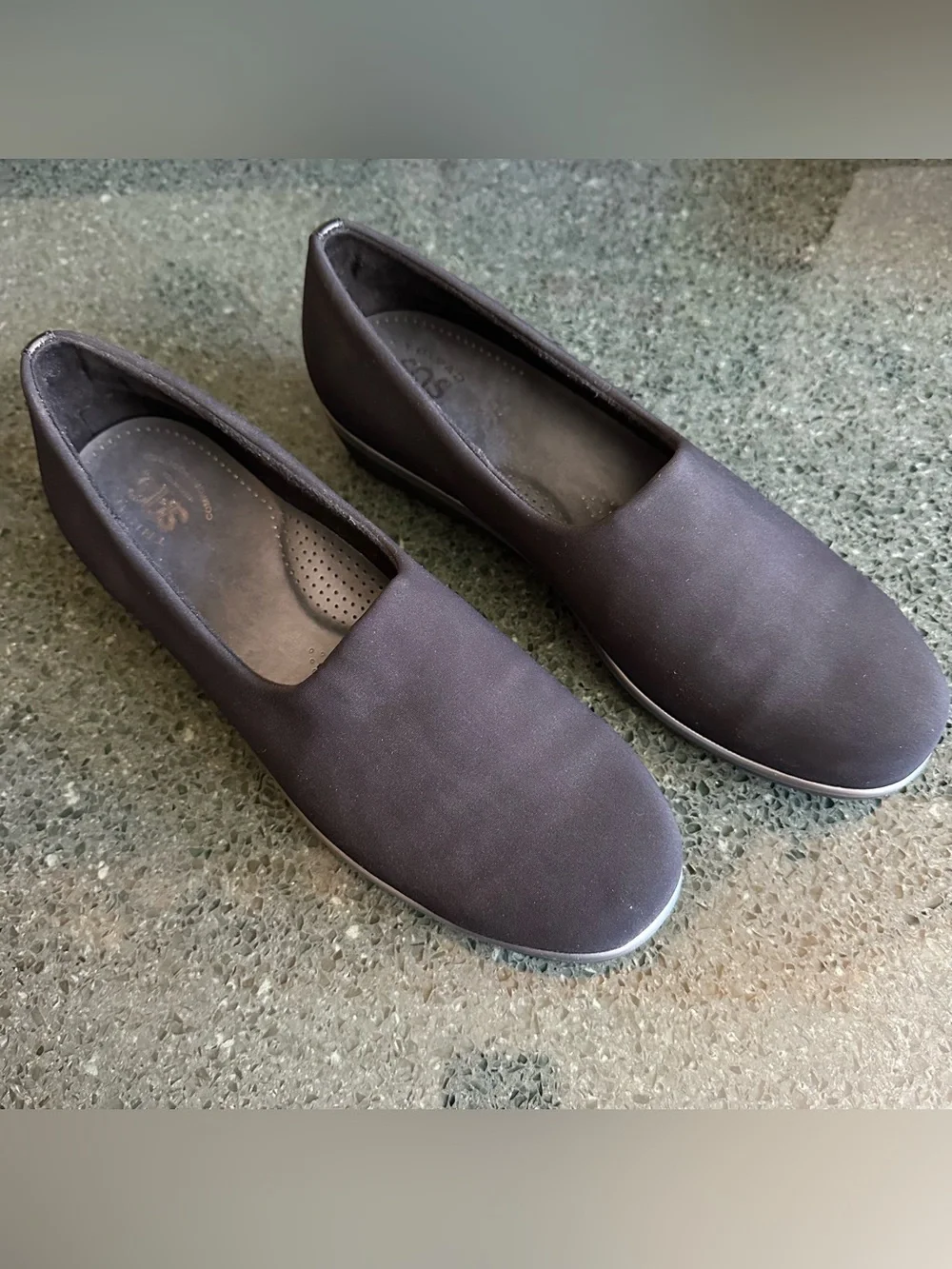 SAS Bliss Slip On Wedge Heel Comfort Shoes Black Women's size 11 M